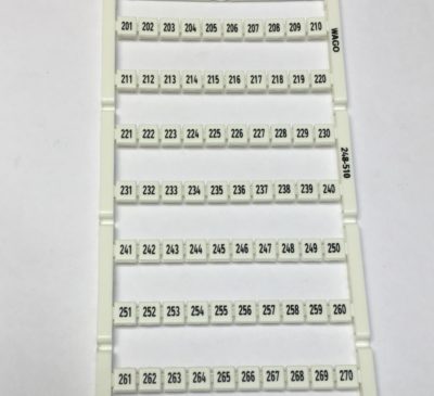 Wago 248-510 Carte de reperage mini WSB En carte, avec impression, 201 ... 300 (1x), non extensible  Impression horizontale, encliquetable