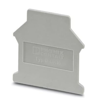 Phoenix Contact D-UK16 3006027 Flasque d'extremite, longueur: 42,5 mm, largeur: 1,5 mm, hauteur: 54 mm, coloris: gris