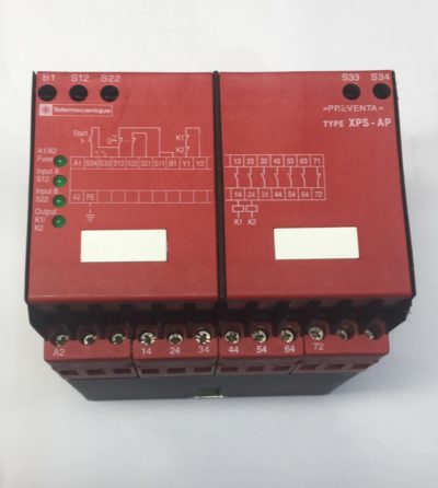 Schneider Electric XPS-AP5140 6 circuits de securite, 1sortie O, 24VCA/CC Controle interrupteurs ou barrieres immaterielles de securite à sorties statiques et de capteurs de pression