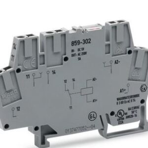 Wago 859-302 Module relais; Tension nominale d'entree DC 5 V; 1 RT; Indication d'etat rouge; Largeur 6 mm